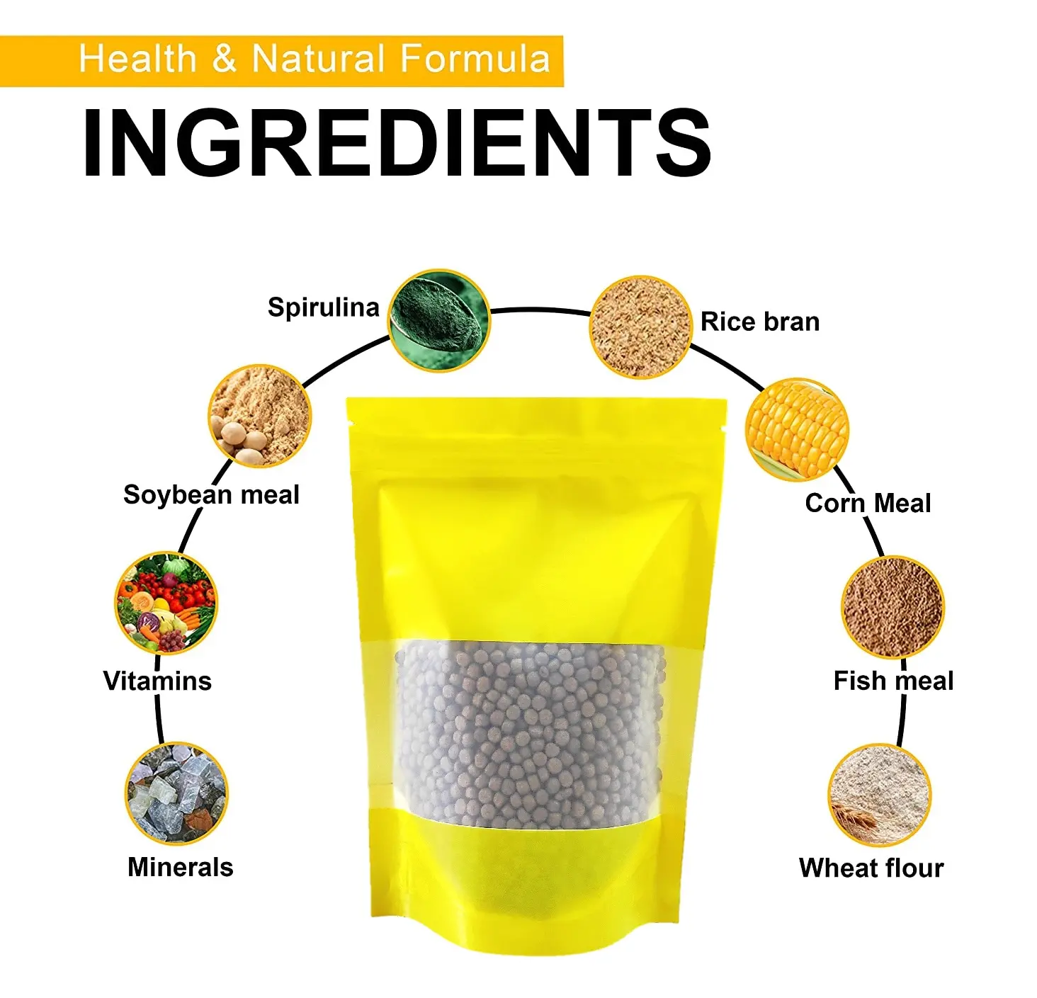1.8mm Pellet Fish Food with 32% Protein & No Color for All Fish